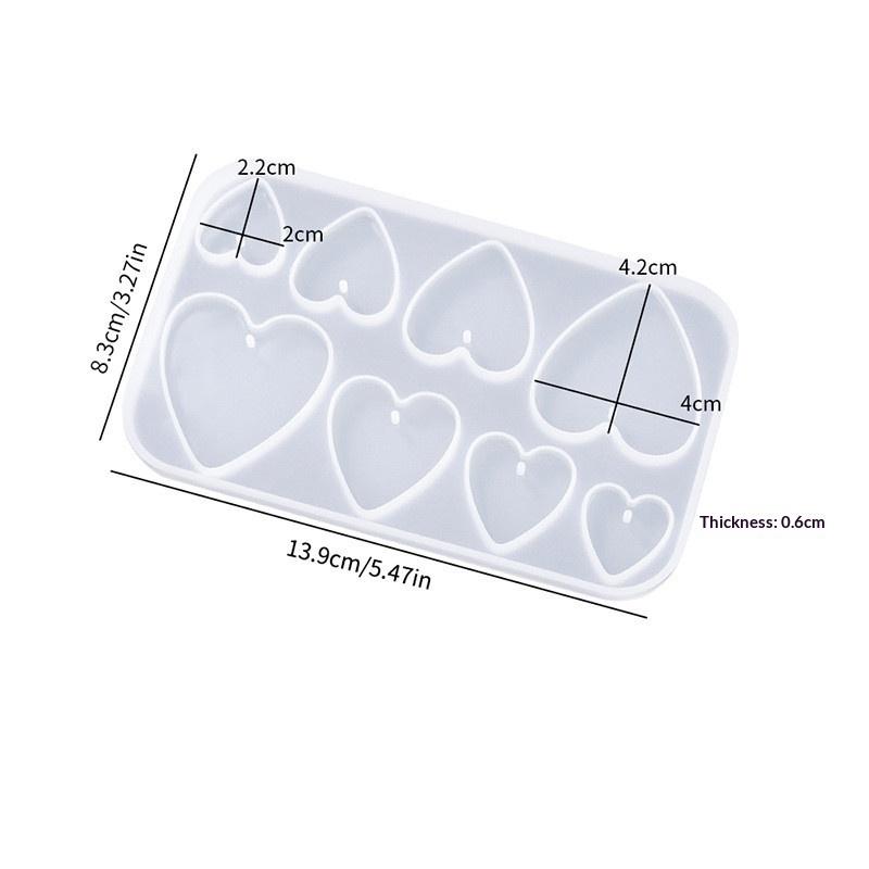 Heart Shape Earring Pendant Silicone Mold Diy Love Series Keychain Epoxy Resin Mold Valentine'S Day Jewelry Making Accessories