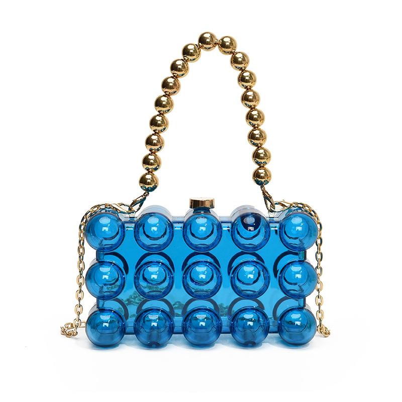 

Сумки нишевая универсальная акриловая коробка-сумка 2025 новая милая девушка иностранная прозрачная вечерняя сумка тренд синий