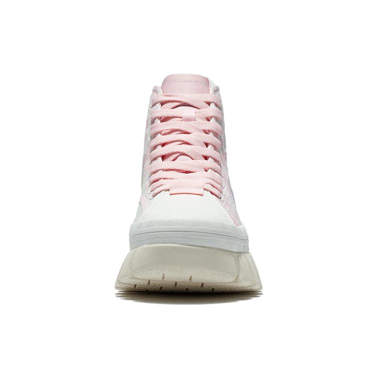 Li Ning Textile, Split Cow Leather Slip Resistant Abrasion Resistant High top Casual Shoes Women's AZGS004-2