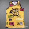 Amerikanisches Trikot Lakers Knicks Magic Speziell Retro-Stil Trend Sport und Freizeit Graffiti Camouflage Basketballtrikot Herren
