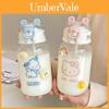Cute Bear Plastic Water Cup With Straw For Summer And Office Use