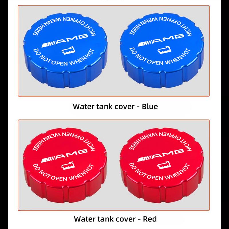 Car Water Tank Cap Aluminum Alloy Tank Decorative Sticker Cover For Mercedes Benz AMG W204 W205 W203 W211 W212 W213 W201 W210