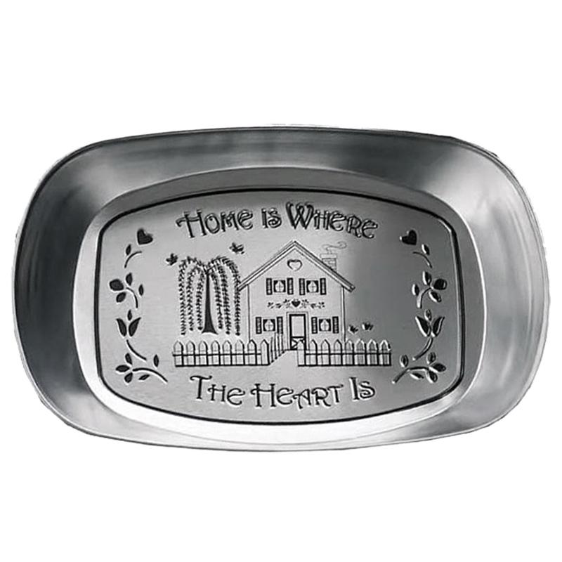 Европейская ретро-тарелка из жести в форме лодки, винтажный поднос из жести, ретро-тарелка для закусок и фруктов. Home is sweet