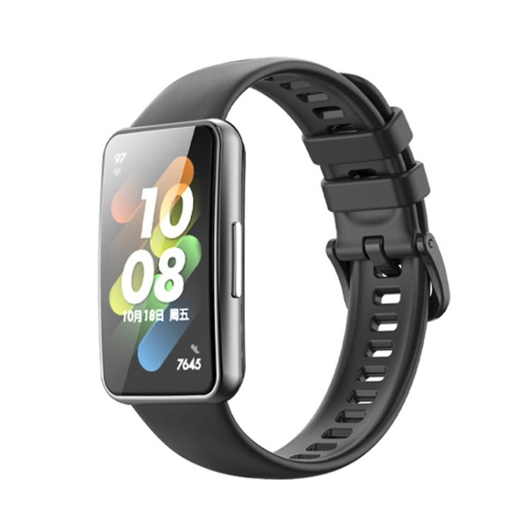 For Huawei Band 7 / Honor Band 7 Pure Color Silicone Watch Band