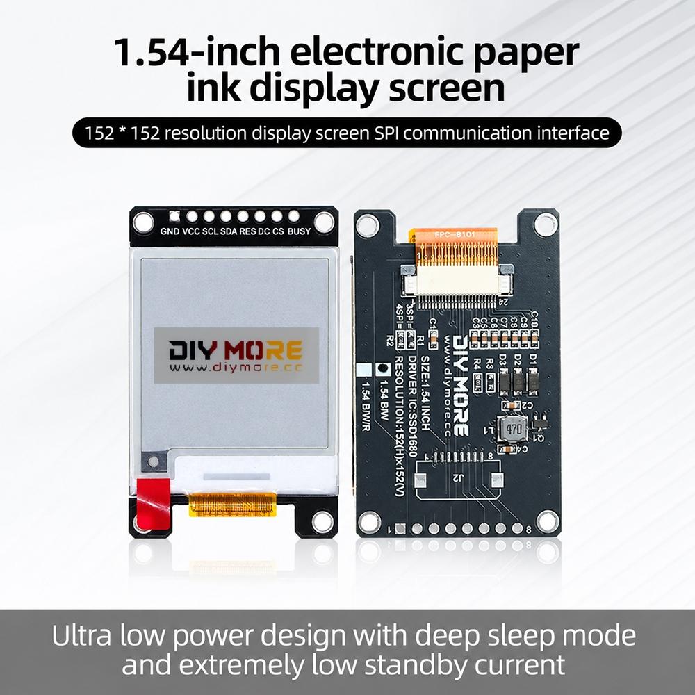 Dc 1.1–1.7v 1.9inch E-ink Display Oled Screen 118*196 Resolution 1.11inch 111*111 Spi Communication Interface Ssd1681z Chip
