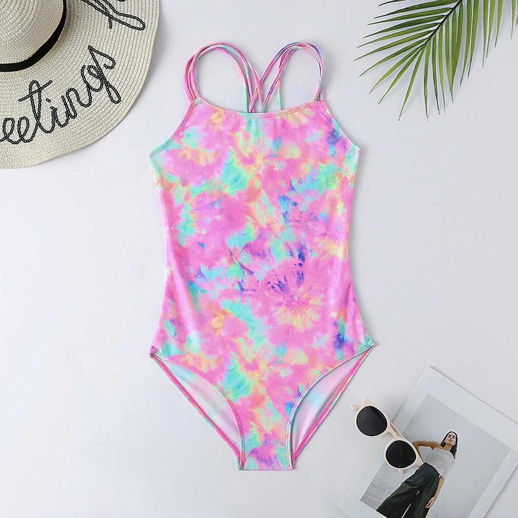 Fato de Banho de Peça Única Estampado para Meninas Moda Casual Para Crianças