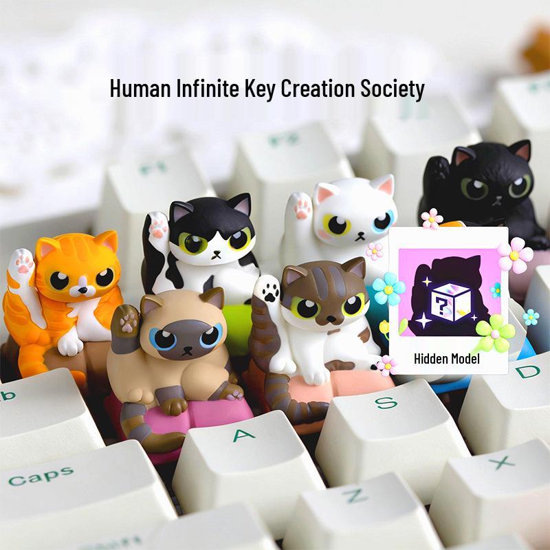 Cat-Themed Custom Resin ESC Keycap for Mechanical Keyboards Cat-style Cleaning - Random 1