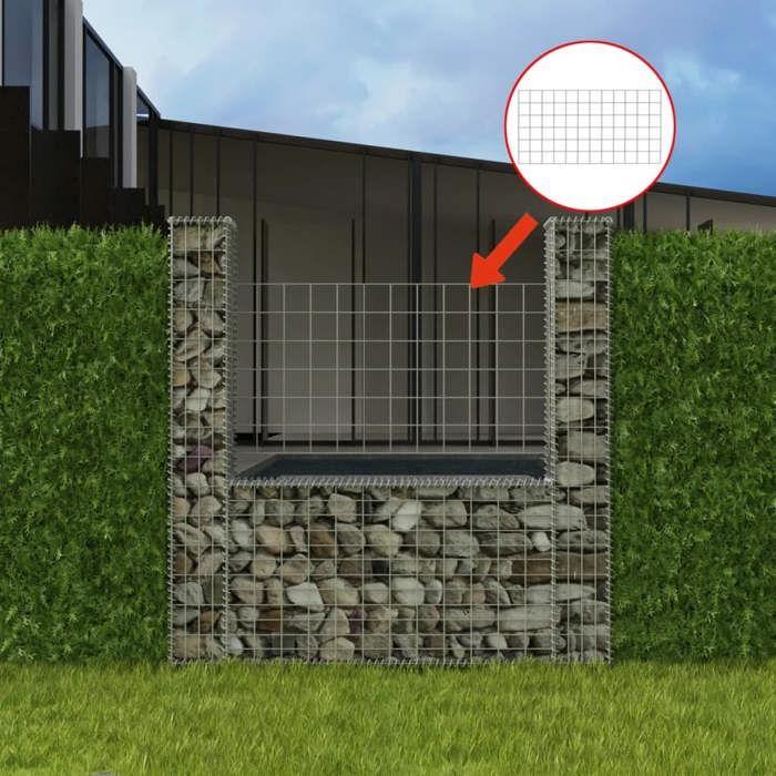VidaXL Panier de Gabion Forme d'U Acier 160x20x150cm Clôture Bordure de Jardin 142545