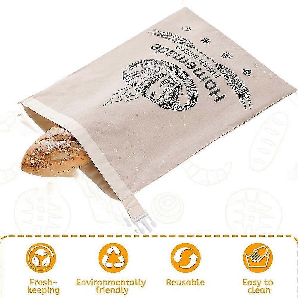 2-Piece Beeswax Bread Bag Set - Designed for Sourdough & Homemade Loaves, Excellent for Food Preservation & Freezing Less