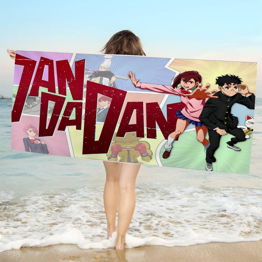 DAN DA DAN Anime Anime Beach Swimming Towel Soft Absorbent Washcloth Children's Gifts for Kids Travel Camping Gym