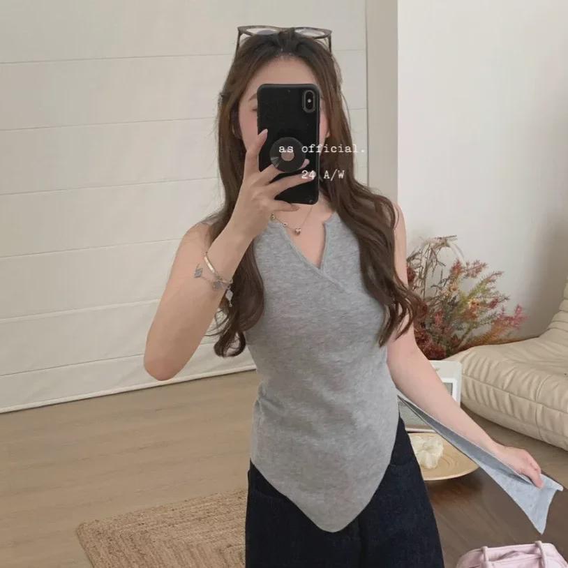Irregular Ribbon V-Neck Camisole: Women's Chic Summer Slimming Top