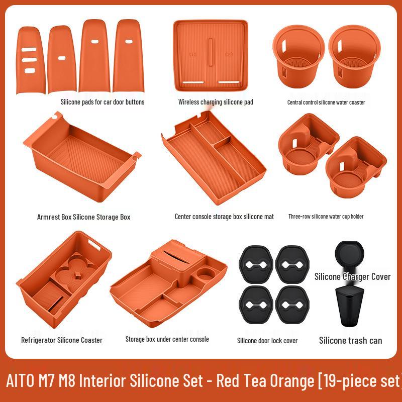 Fits 26 AITO M7/M8 Models: Central Control Wireless Charging Silicone Pad Upgrade Set