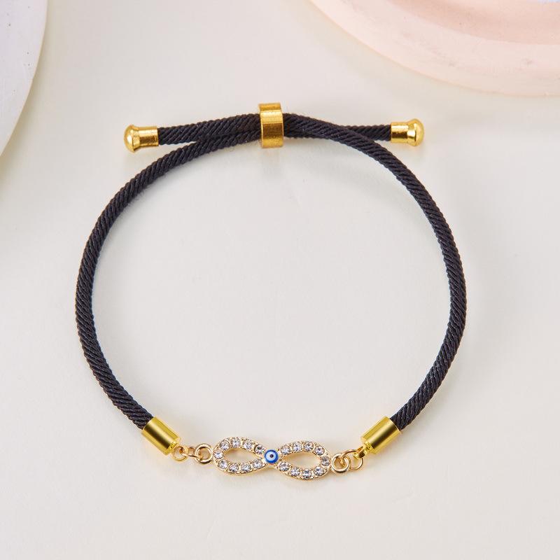 Devil's Eye Bracelet: Adjustable Drawstring with Alloy Pendant