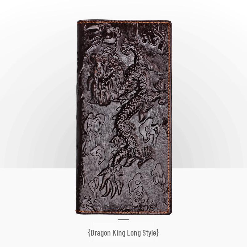 Carteira Masculina Retro em Couro Embossado – Padrão Crocodilo Longo com Vários Compartimentos para Cartões e Porta-Moedas.