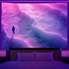 Fluorescent Tapestry Neon Mountain Landscape Hippie Wall Hanging Home Bedroom Room Party Decoration Background Cloth