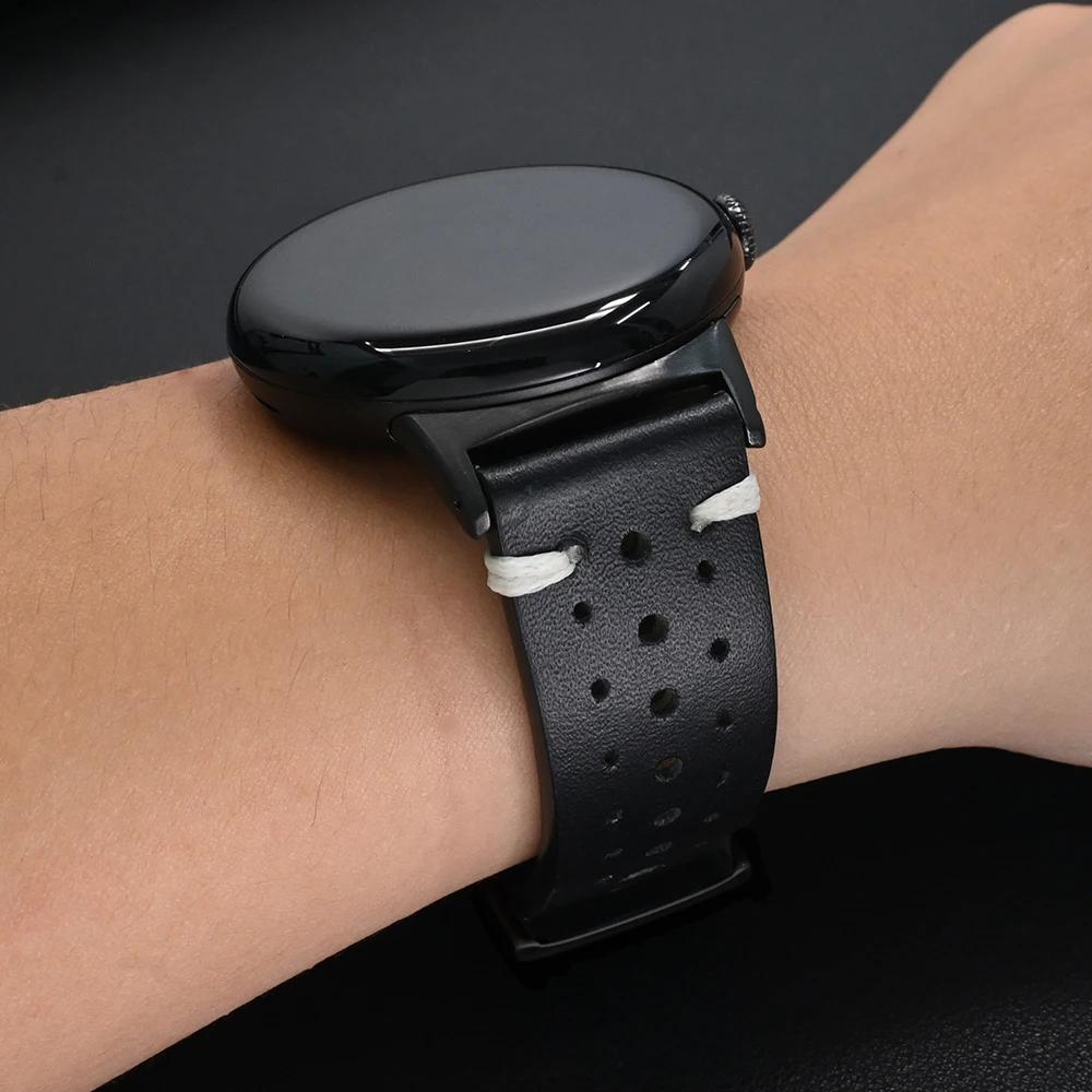 Leren Riem voor Google Pixel Watch 3 45mm Heren Polsband Vervangende Accessoires Band voor Google Pixel Watch 3 2 1 41mm Armband