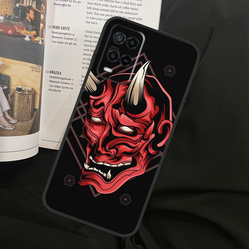 Samurai Oni Mask For Oppo A38 A18 A58 A78 A98 A79 A40 A60 A80 A16 A76 A96 A15 A74 A94 A54 A77 A17 Phone Case