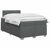 Box Spring Bed with Mattress Dark Grey 120 X 190 Cm Fabric