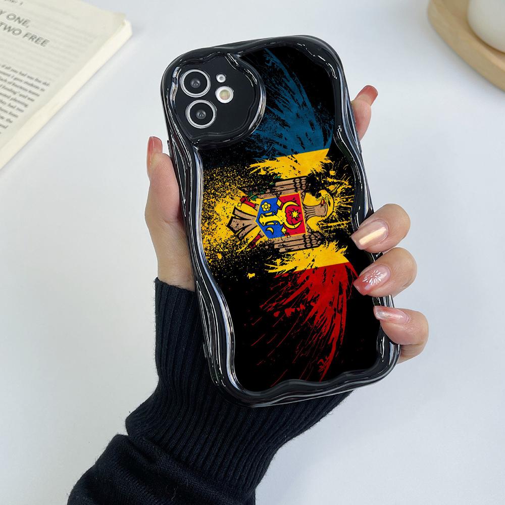 Ae94 Republic of Moldova Flag Protective Phone Cases for Apple iPhone 16 15 14 13 Pro Max 11 12 mini XR 7 8 6s Plus XS Max SE Wave TPU Back Cover