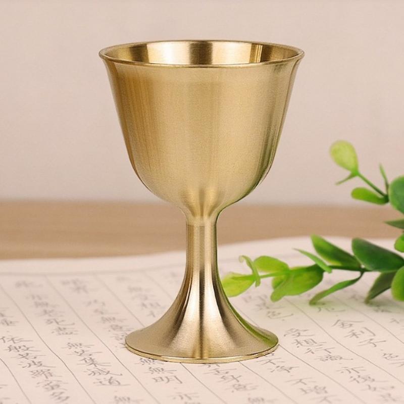 1Pcs S/M/L Vintage Brass Mug Red Wine Glass Good Gloss Copper Portable Smooth Edge Water Beer Cup Drinkware For Party Bar