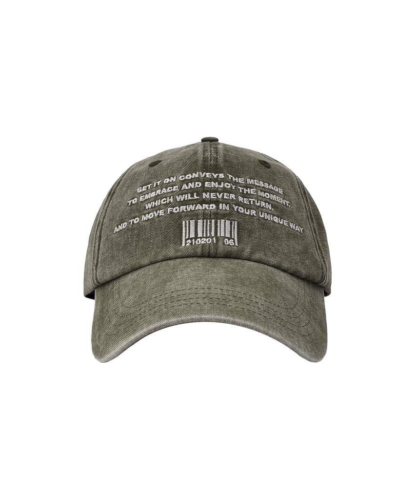 Gesison Code Lettering Washed Ball Cap_Khaki