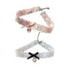 Fashionable Necklace Bowknot Heart Pendant Neckchain Adjustable Lace Choker Handmade Collarbone Chain Gifts for Women