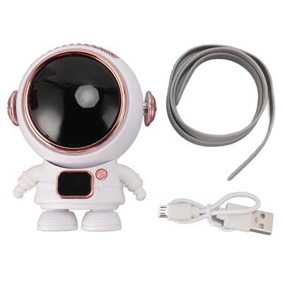 Tragbarer Nackenventilator mit Turbinenblatt, leistungsstarke 5 Geschwindigkeiten, Cartoon-Astronaut, hängender Nackenventilator für Zuhause