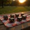 6 Pezzi Dadi Neri e Dorati, Dadi Premium per Giochi da Tavolo, Accessori Classici per Giochi da Tavolo per Divertimento in Festa in Famiglia