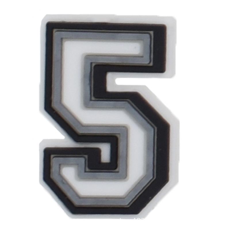 Zhibixing Soft Rubber Clog Accessories: 37 Styles of Black and White Letters & Numbers for Customizing Shoe Buckles and Flowers.