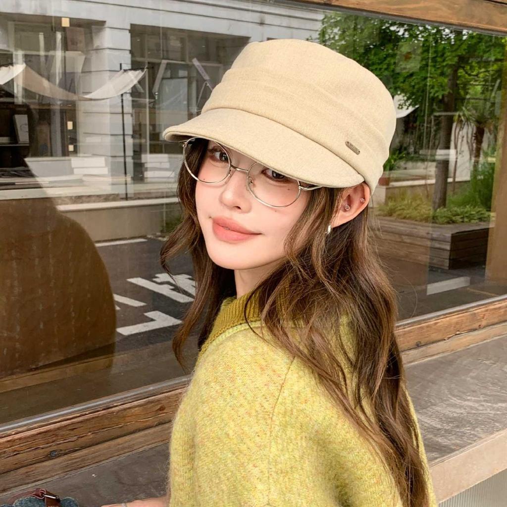 Pile hat children autumn and winter plain face small bag hat Internet celebrity black fashion versatile cold hat confinement hat