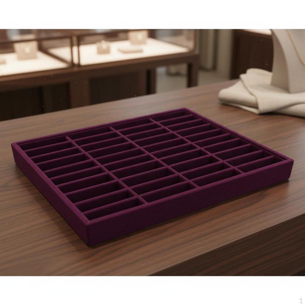 40 Compartment Jewelry Tray Slotted Organizer 40Slot Bracelet Easy To Access Display