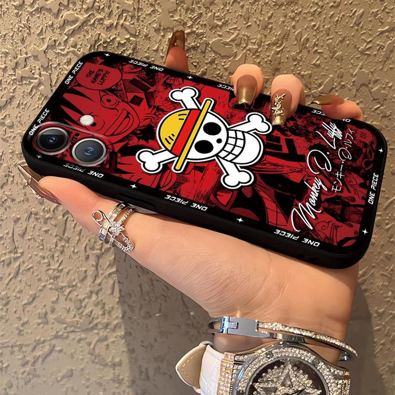 Anime One Characters Piece Black Soft Phone Cover Case for iPhone13 12 11 17 Pro Max 15 16 14 Plus 17Air XS XR