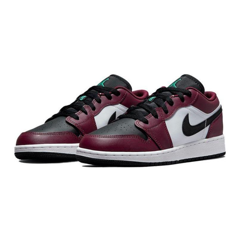 Air Jordan 1 Low SE "Dark Beetroot" δερμάτινα παιδικά χαμηλά παπούτσια μπάσκετ μαύρο/μωβ unisex DM0589-635