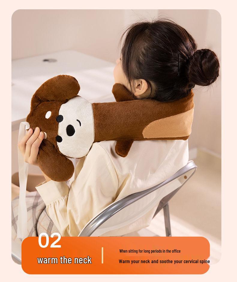 Adorable Animal Long Hot Water Bottle - Extra Large Winter Bed and Belly Warmer