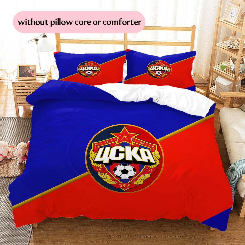 PFC CSKA Moscow Pattern Bedding Quilt Set Home Decoration Gift (1 * duvet cover + 2 * pillowcase without core).xwn