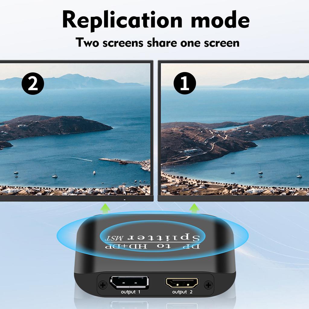 NK-W60 DP To HD+DP 4K 60Hz Splitter MST/SST Adapter for Dual Display/Mirror Display