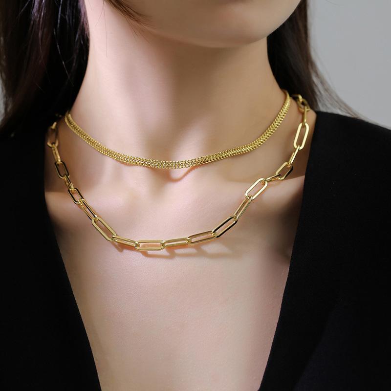Trendy And Cold Wind Stacked Chain, Temperament Snake Bone Chain Sexy Necklace