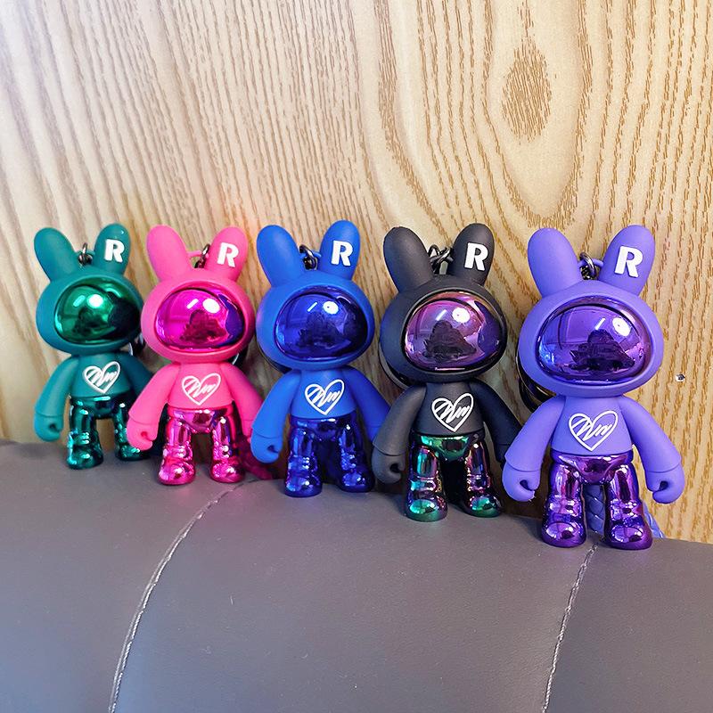 Cartoon Cool Electric Light Rabbit Keychain Pendant Cartoon Couple Car Bag Pendant Small Gift Keychain