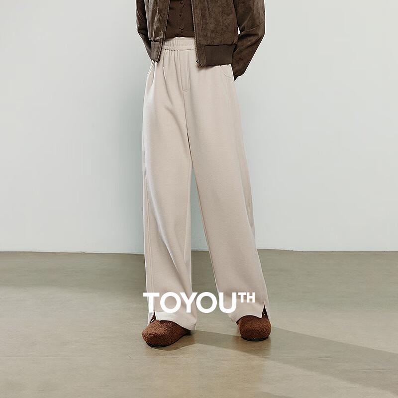 Chuyu Women's Plush Lined Straight Slit Winter Trousers