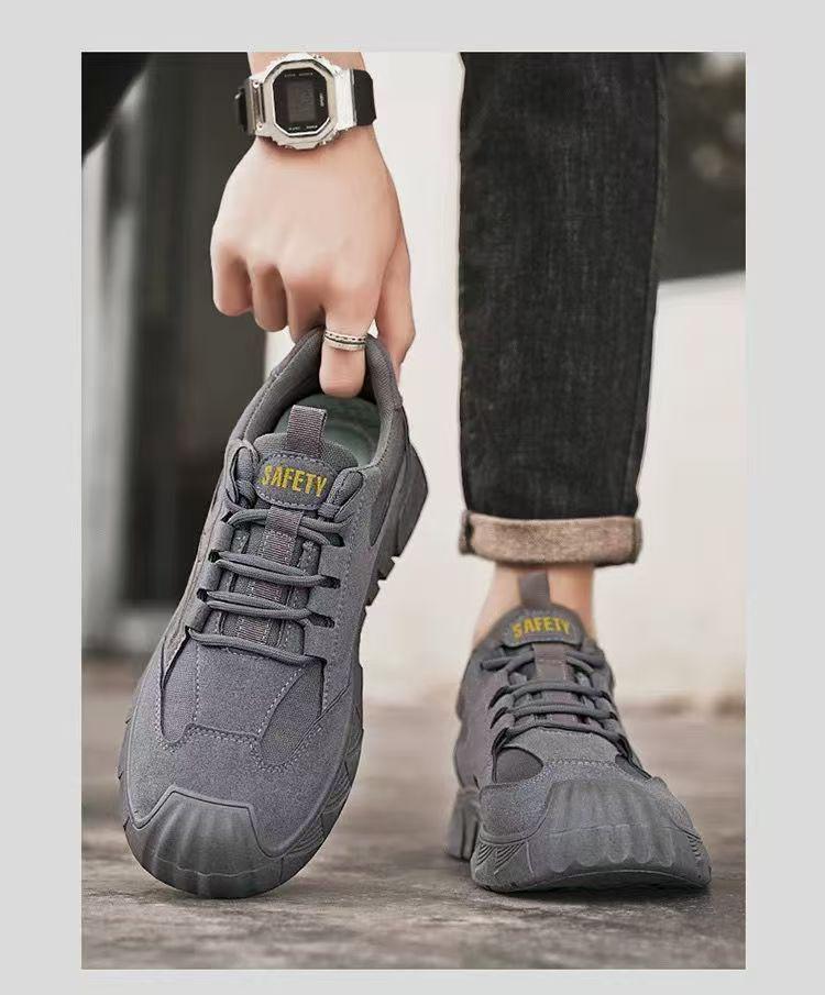 Men's Non-slip Wear-resistant Low-top Work Shoes for Construction and Casual Use