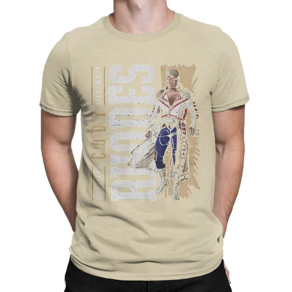 Cody Rhodes Vertical Wrestling T Shirt Men Cotton Vintage T-Shirts Crewneck Tees Short Sleeve Tops Plus Size