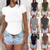Women's Y2K Solid Color Slim Fit Short Sleeve T-Shirt, Summer Spring Casual Tops for Women