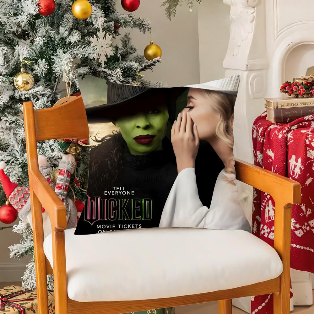Fantasy Musical Film WWicked Pillow Case Silky Short Plush With Invisible Zipper Dustproof Sofa Cushion Cover