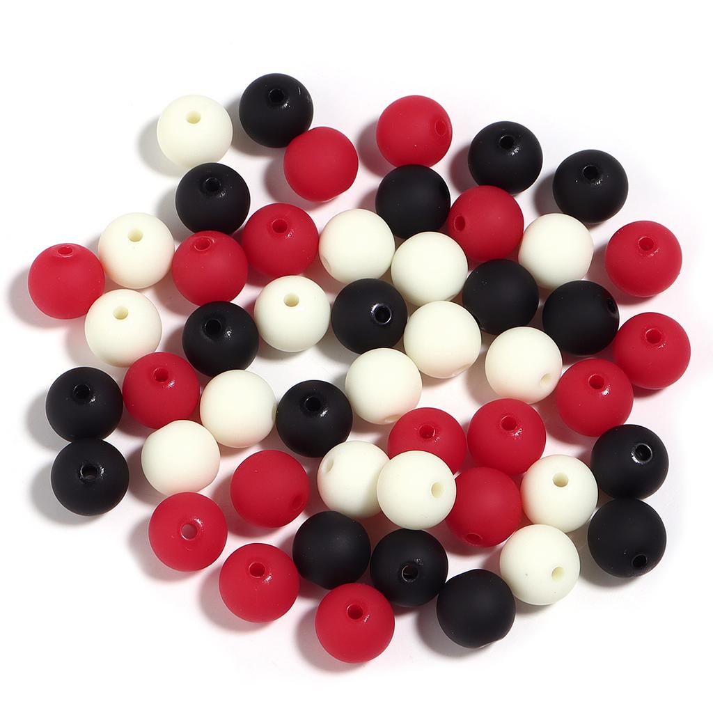 6/8/10/12/14mm Mix Colored Matte Acrylic Spacer Beads Loose Jewelry Round Beads For Making Bracelet Necklace Earring DIY Jewelry