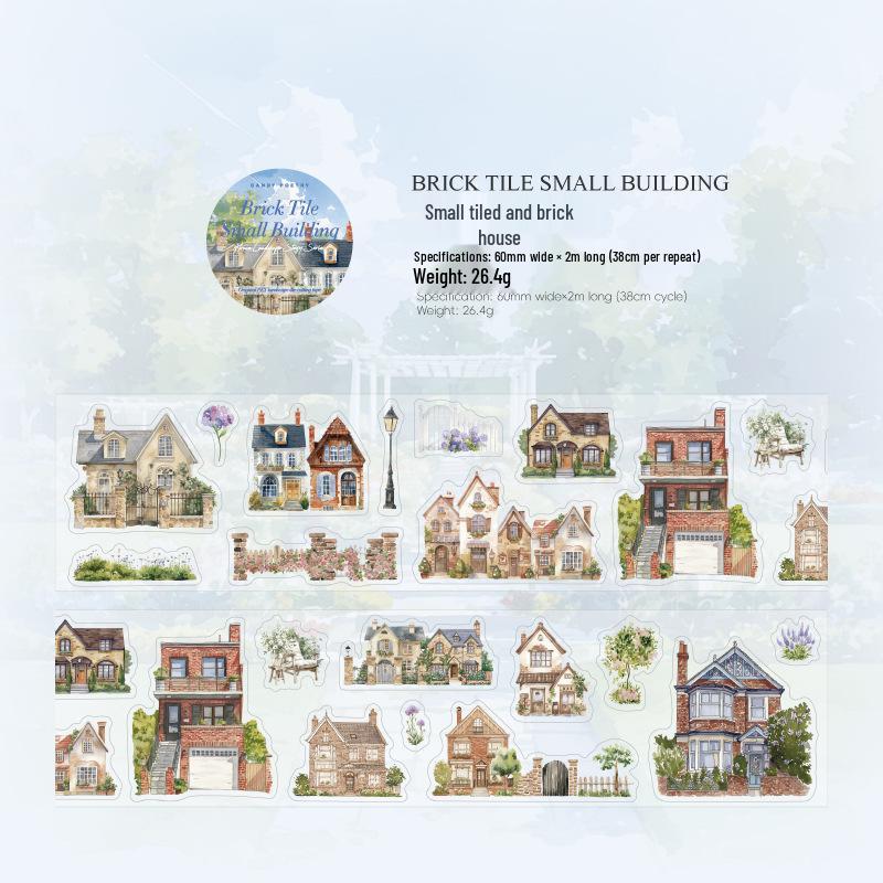 Серия  История Домашнего Пейзажа  ПЭТ-лента: 4 стиля декоративных наклеек для DIY-журнала