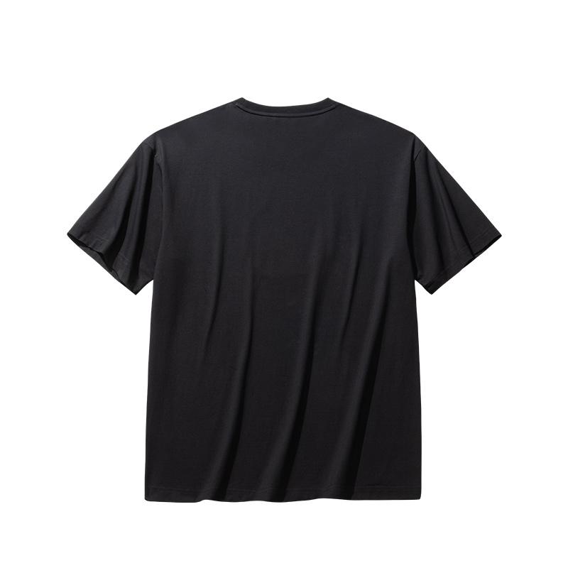 Anta Sports Lifestyle Series Solid Color Round Neck Comfortable Breathable Versatile Short Sleeve T-Shirt Men Tops Black 972528125-6
