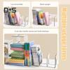 Desk Boodend Storage Organizer Book Support Stand with 4 Vertical Compartments Plastic File Sorter Rack for Book Magazines