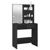 Makeup Table with LED Lights Black 74.5 x 40 x 141 cm