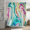 Colorful Shower Curtain with Glitter and Sparkle Marbled Pattern for Bathroom Decorations
