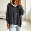 2026 Women's European & American Knit Hooded Drawstring Long Sleeve Loose Sweater Outerwear